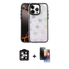 MARSİLYAN™- iPhone 15 Pro Max Kılıf Odak Prime - Siyah 3D Antistatik Mat Seramik Nano Ekran Koruyucu + PVD Metal Kamera Lens - TU