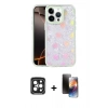 MARSİLYAN™- iPhone 15 Pro Max Kılıf Odak Prime - Siyah 3D Antistatik Mat Seramik Nano Ekran Koruyucu + PVD Metal Kamera Lens - SH