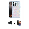 MARSİLYAN™- iPhone 15 Pro Max Kılıf Odak Prime - Siyah 3D Antistatik Mat Seramik Nano Ekran Koruyucu + Raze Metal Kamera Lens - LT