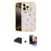 MARSİLYAN™- iPhone 15 Pro Max Kılıf Odak Prime - Siyah 3D Antistatik Mat Seramik Nano Ekran Koruyucu + Raze Metal Kamera Lens - LT