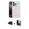 MARSİLYAN™- iPhone 15 Pro Max Kılıf Odak Prime - Siyah 3D Antistatik Mat Seramik Nano Ekran Koruyucu + Raze Metal Kamera Lens - SH