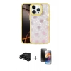MARSİLYAN™- iPhone 15 Pro Max Kılıf Odak Prime - Siyah 3D Antistatik Mat Seramik Nano Ekran Koruyucu + Raze Metal Kamera Lens - SH