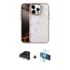 MARSİLYAN™- iPhone 15 Pro Max Kılıf Odak Prime - Siyah 3D Antistatik Seramik Nano Ekran Koruyucu + Gümüş Raze Metal Kamera Lens