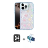 MARSİLYAN™- iPhone 15 Pro Max Kılıf Odak Prime - Siyah 3D Antistatik Seramik Nano Ekran Koruyucu + PVD Metal Kamera Lens - SH