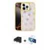 MARSİLYAN™- iPhone 15 Pro Max Kılıf Odak Prime - Siyah 3D Antistatik Seramik Nano Ekran Koruyucu + Raze Metal Kamera Lens - LT