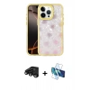 MARSİLYAN™- iPhone 15 Pro Max Kılıf Odak Prime - Siyah 3D Antistatik Seramik Nano Ekran Koruyucu + Raze Metal Kamera Lens - SH