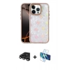 MARSİLYAN™- iPhone 15 Pro Max Kılıf Odak Prime - Siyah 3D Antistatik Seramik Nano Ekran Koruyucu + Titanyum Gri Raze Metal Kamera Lens
