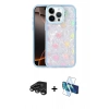 MARSİLYAN™- iPhone 15 Pro Max Kılıf Odak Prime - Siyah 3D Antistatik Seramik Nano Ekran Koruyucu + Titanyum Gri Raze Metal Kamera Lens
