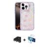 MARSİLYAN™- iPhone 15 Pro Max Kılıf Odak Prime - Siyah 3D Antistatik Seramik Nano Ekran Koruyucu + Titanyum Gri Raze Metal Kamera Lens