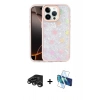 MARSİLYAN™- iPhone 15 Pro Max Kılıf Odak Prime - Siyah 3D Antistatik Seramik Nano Ekran Koruyucu + Titanyum Gri Raze Metal Kamera Lens