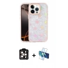 MARSİLYAN™- iPhone 15 Pro Max Kılıf Odak Prime - Siyah 3D Antistatik Seramik Nano Ekran Koruyucu + Turuncu PVD Metal Kamera Lens