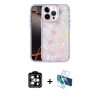 MARSİLYAN™- iPhone 15 Pro Max Kılıf Odak Prime - Siyah 3D Antistatik Seramik Nano Ekran Koruyucu + Turuncu PVD Metal Kamera Lens