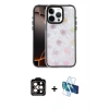 MARSİLYAN™- iPhone 15 Pro Max Kılıf Odak Prime - Siyah 3D Antistatik Seramik Nano Ekran Koruyucu + Turuncu PVD Metal Kamera Lens