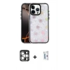 MARSİLYAN™- iPhone 15 Pro Max Kılıf Odak Prime - Siyah Bilvis 0.18mm Plus Cam Ekran Koruyucu + PVD Metal Kamera Lens - GS