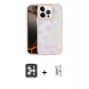 MARSİLYAN™- iPhone 15 Pro Max Kılıf Odak Prime - Siyah Bilvis 0.18mm Plus Cam Ekran Koruyucu + PVD Metal Kamera Lens - GI