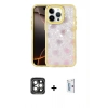 MARSİLYAN™- iPhone 15 Pro Max Kılıf Odak Prime - Siyah Bilvis 0.18mm Plus Cam Ekran Koruyucu + PVD Metal Kamera Lens - GI