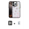 MARSİLYAN™- iPhone 15 Pro Max Kılıf Odak Prime - Siyah Bilvis 0.18mm Plus Cam Ekran Koruyucu + PVD Metal Kamera Lens - GI