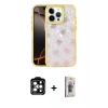 MARSİLYAN™- iPhone 15 Pro Max Kılıf Odak Prime - Siyah Bilvis 3D Cam Ekran Koruyucu + PVD Metal Kamera Lens - TU