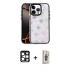 MARSİLYAN™- iPhone 15 Pro Max Kılıf Odak Prime - Siyah Bilvis 3D Cam Ekran Koruyucu + PVD Metal Kamera Lens - LT