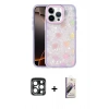 MARSİLYAN™- iPhone 15 Pro Max Kılıf Odak Prime - Siyah Bilvis 3D Mat Cam Ekran Koruyucu + Lacivert PVD Metal Kamera Lens