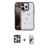 MARSİLYAN™- iPhone 15 Pro Max Kılıf Odak Prime - Siyah Bilvis 3D Mat Cam Ekran Koruyucu + Lacivert PVD Metal Kamera Lens