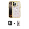 MARSİLYAN™- iPhone 15 Pro Max Kılıf Odak Prime - Siyah Bilvis 3D Mat Cam Ekran Koruyucu + Siyah PVD Metal Kamera Lens
