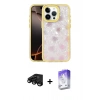 MARSİLYAN™- iPhone 15 Pro Max Kılıf Odak Prime - Siyah Bilvis 5in1 3D Magic Cam Ekran Koruyucu + Raze Metal Kamera Lens - SH