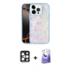 MARSİLYAN™- iPhone 15 Pro Max Kılıf Odak Prime - Siyah Bilvis 5in1 5D Magic Hayalet Cam Ekran Koruyucu + PVD Metal Kamera Lens - LT