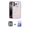 MARSİLYAN™- iPhone 15 Pro Max Kılıf Odak Prime - Siyah Bilvis 5in1 5D Magic Hayalet Cam Ekran Koruyucu + PVD Metal Kamera Lens - LT