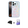 MARSİLYAN™- iPhone 15 Pro Max Kılıf Odak Prime - Siyah Bilvis 5in1 5D Magic Hayalet Cam Ekran Koruyucu + Siyah Raze Metal Kamera Lens