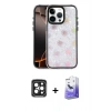 MARSİLYAN™- iPhone 15 Pro Max Kılıf Odak Prime - Siyah Bilvis 5in1 5D Magic Hayalet Cam Ekran Koruyucu + PVD Metal Kamera Lens - SH