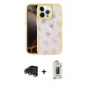 MARSİLYAN™- iPhone 15 Pro Max Kılıf Odak Prime - Siyah Bilvis Hayalet Cam Ekran Koruyucu + Raze Metal Kamera Lens - TMGI