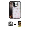 MARSİLYAN™- iPhone 15 Pro Max Kılıf Odak Prime - Siyah Buffer Cam Ekran Koruyucu + Gri PVD Metal Kamera Lens