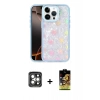 MARSİLYAN™- iPhone 15 Pro Max Kılıf Odak Prime - Siyah Buffer Cam Ekran Koruyucu + Gri PVD Metal Kamera Lens