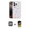 MARSİLYAN™- iPhone 15 Pro Max Kılıf Odak Prime - Siyah Buffer Cam Ekran Koruyucu + Gri PVD Metal Kamera Lens
