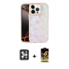 MARSİLYAN™- iPhone 15 Pro Max Kılıf Odak Prime - Siyah Buffer Cam Ekran Koruyucu + Gri PVD Metal Kamera Lens