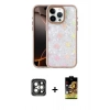 MARSİLYAN™- iPhone 15 Pro Max Kılıf Odak Prime - Siyah Buffer Cam Ekran Koruyucu + Gri PVD Metal Kamera Lens