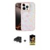 MARSİLYAN™- iPhone 15 Pro Max Kılıf Odak Prime - Siyah Buffer Cam Ekran Koruyucu + Gümüş Raze Metal Kamera Lens