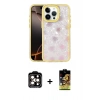 MARSİLYAN™- iPhone 15 Pro Max Kılıf Odak Prime - Siyah Buffer Cam Ekran Koruyucu + PVD Metal Kamera Lens - TU