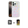 MARSİLYAN™- iPhone 15 Pro Max Kılıf Odak Prime - Siyah Buffer Cam Ekran Koruyucu + PVD Metal Kamera Lens - SH