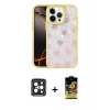 MARSİLYAN™- iPhone 15 Pro Max Kılıf Odak Prime - Siyah Buffer Cam Ekran Koruyucu + PVD Metal Kamera Lens - SH