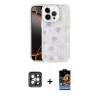 MARSİLYAN™- iPhone 15 Pro Max Kılıf Odak Prime - Siyah Buffer Hayalet Cam Ekran Koruyucu + PVD Metal Kamera Lens - GI