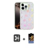 MARSİLYAN™- iPhone 15 Pro Max Kılıf Odak Prime - Siyah Buffer Hayalet Cam Ekran Koruyucu + PVD Metal Kamera Lens - GI