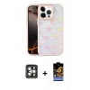MARSİLYAN™- iPhone 15 Pro Max Kılıf Odak Prime - Siyah Buffer Hayalet Cam Ekran Koruyucu + PVD Metal Kamera Lens - GI
