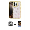 MARSİLYAN™- iPhone 15 Pro Max Kılıf Odak Prime - Siyah Buffer Hayalet Cam Ekran Koruyucu + PVD Metal Kamera Lens - GI