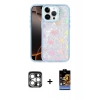 MARSİLYAN™- iPhone 15 Pro Max Kılıf Odak Prime - Siyah Buffer Hayalet Cam Ekran Koruyucu + PVD Metal Kamera Lens - GS
