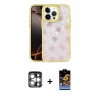 MARSİLYAN™- iPhone 15 Pro Max Kılıf Odak Prime - Siyah Buffer Hayalet Cam Ekran Koruyucu + PVD Metal Kamera Lens - GS