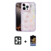 MARSİLYAN™- iPhone 15 Pro Max Kılıf Odak Prime - Siyah Buffer Hayalet Cam Ekran Koruyucu + PVD Metal Kamera Lens - LT