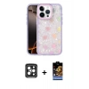 MARSİLYAN™- iPhone 15 Pro Max Kılıf Odak Prime - Siyah Buffer Hayalet Cam Ekran Koruyucu + Siyah PVD Metal Kamera Lens