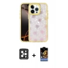 MARSİLYAN™- iPhone 15 Pro Max Kılıf Odak Prime - Siyah Buffer Hayalet Cam Ekran Koruyucu + Siyah PVD Metal Kamera Lens